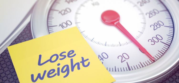 image showing weight scale with a written text Lose Weight